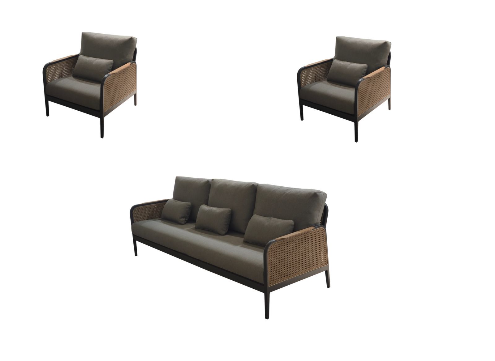 Ensemble détente Raphia (2 fauteuils + 1 canapé 3 places)