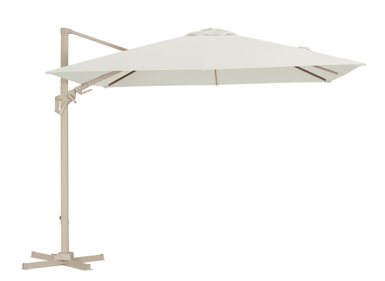 Parasol déporté NH 3x3 m orientable, mât crème