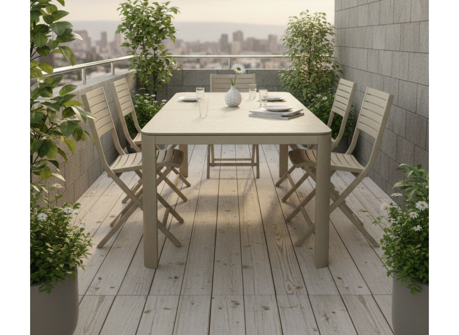 Table Alma 140/180 cm, plateau céramique