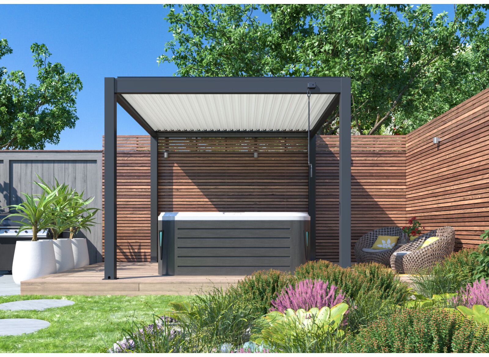 Pergola autoportée Eris 3x3 m manuelle