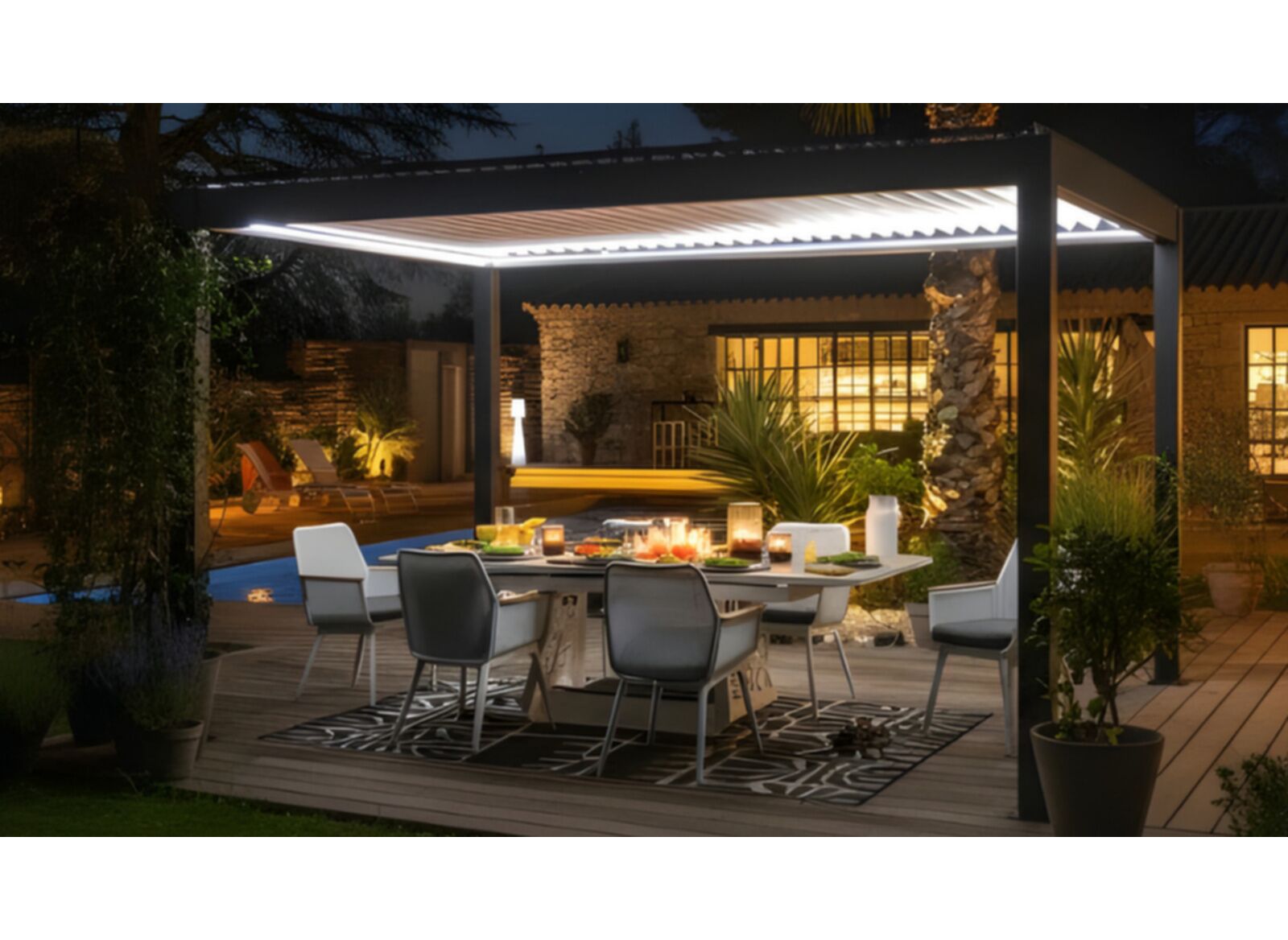 Pergola autoportée Zéphir 3x4 m motorisée