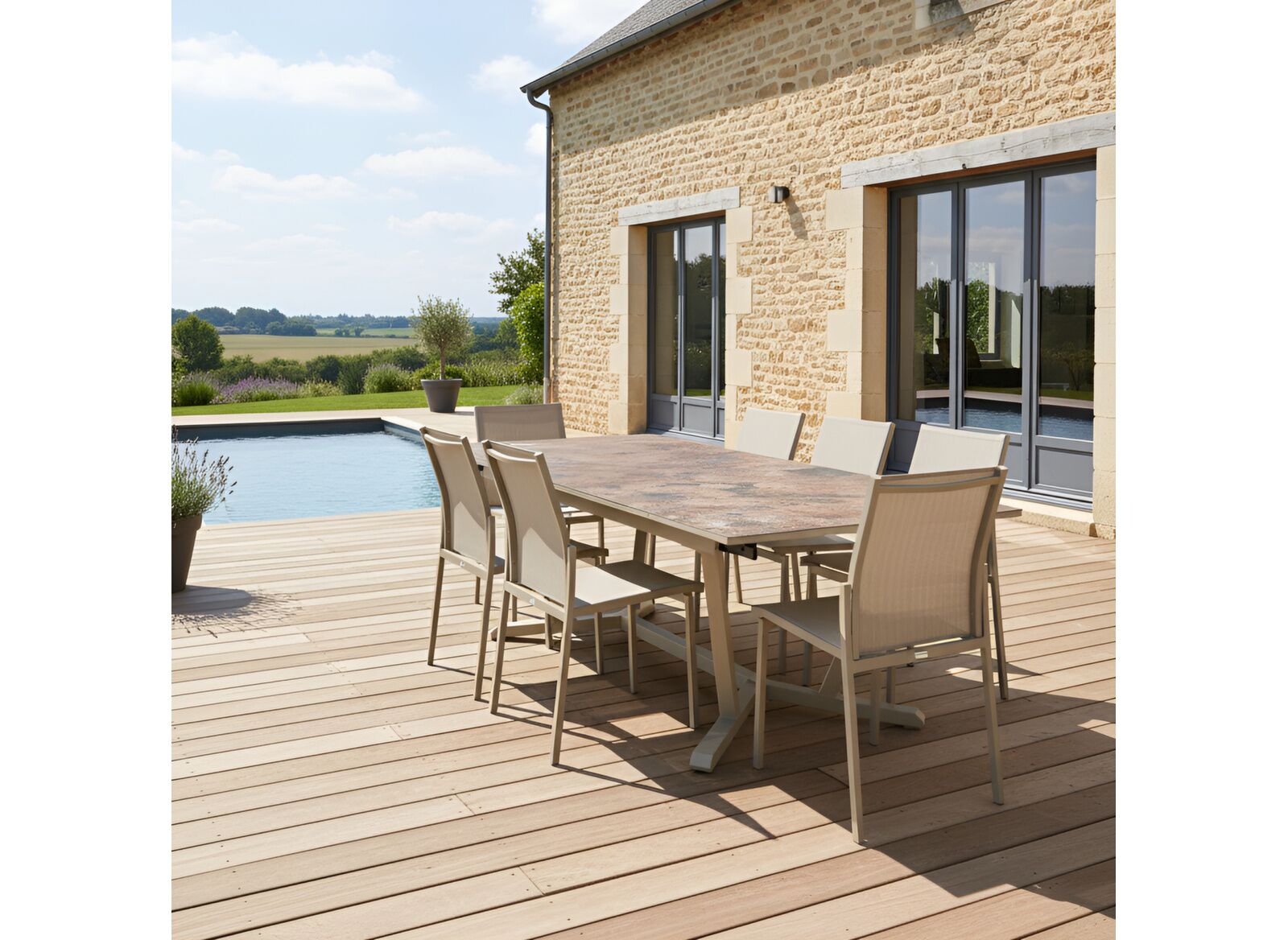 Table Vita 180/230/280 cm, plateau HPL