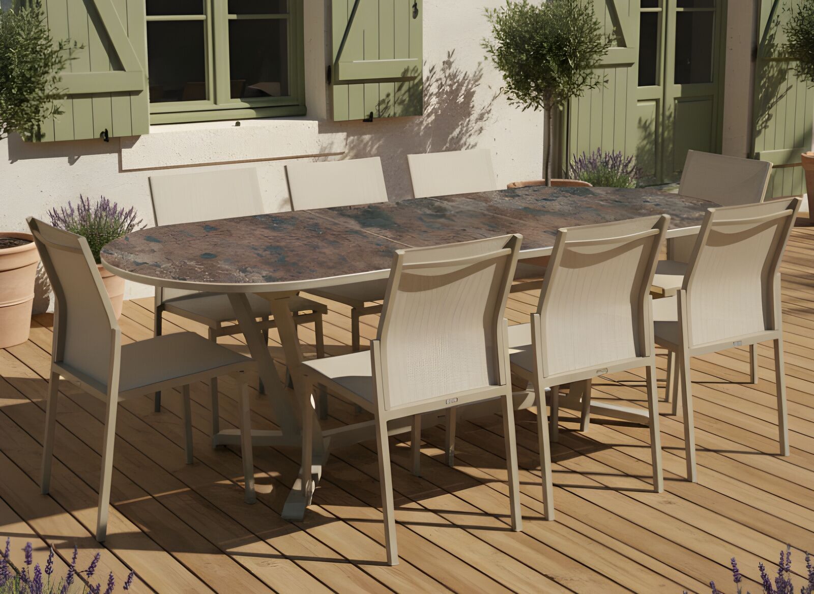 Table Ovale Vita 200/260 cm, plateau HPL