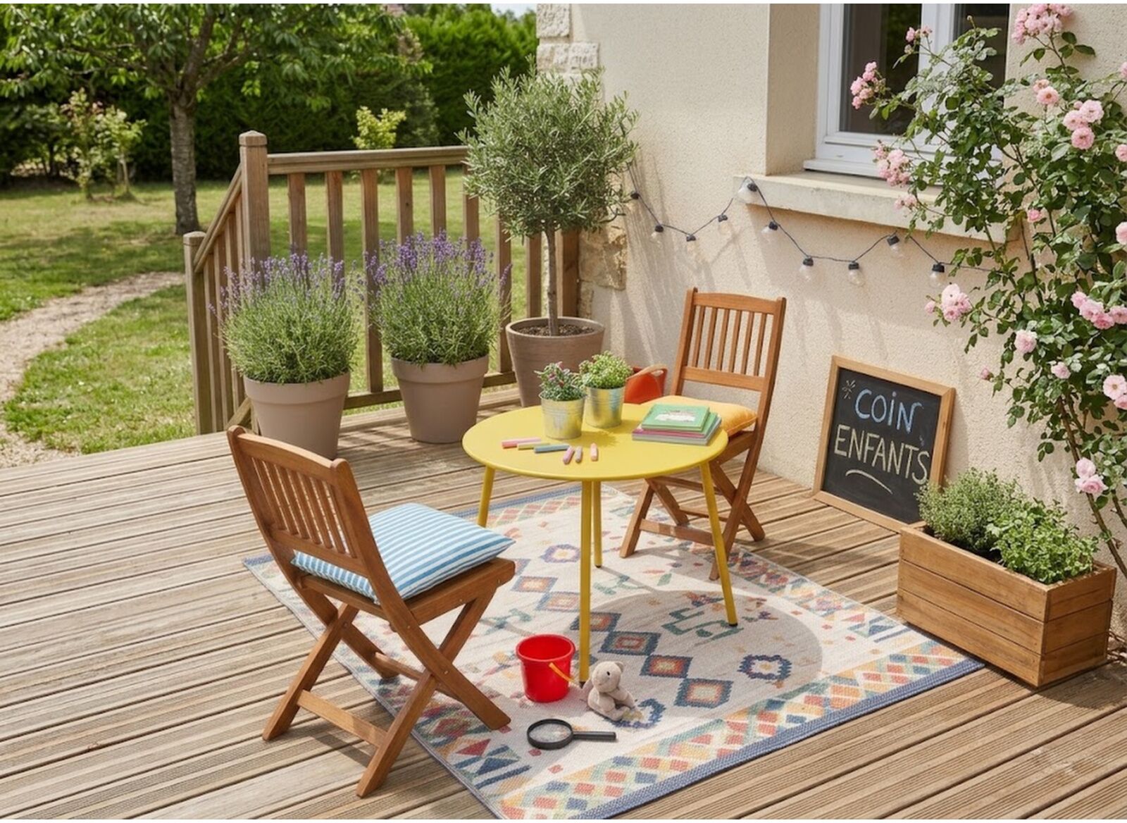 Chaise Enfant pliante, en teck