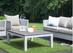 Table basse rectangle de jardin aluminium et plateau stratifié Trespa® - Proloisirs