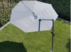Parasol mat excentré toile forme feuille - Alizé
