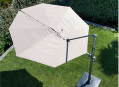 Parasol mat excentré toile forme feuille - Alizé
