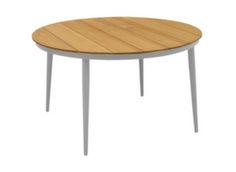 Table ronde pieds aluminium plateau teck FSC® - Océo