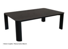 Table basse rectangulaire design plateau céramique Kedra aux abords arrondis - Proloisirs