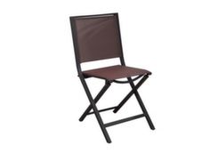 Chaise de jardin pliante Ida (TPEP effet chiné) grise et rouge - Proloisirs