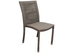 Chaise empilable aluminium et résine tressée plate - Proloisirs