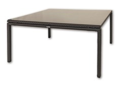 Table rectangle fixe résine tressée et plateau verre - Proloisirs
