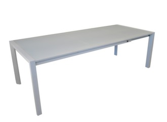 Table rectangle allonge escamotable plateau verre - Proloisirs