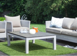 Table basse rectangle de jardin aluminium et plateau stratifié Trespa® - Proloisirs