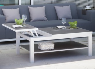 Table basse avec plateaux relevables Trespa® - Proloisirs