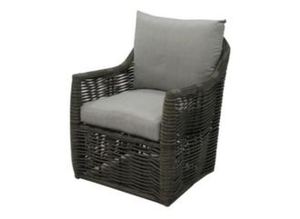 Fauteuil détente résine tressée ronde et coussin déhoussable - Proloisirs