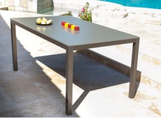 table de jardin en aluminium et plateau ciment fibré - Proloisirs