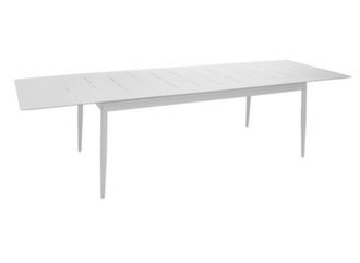 Table rectangulaire allonge centrale tout aluminium plateau design - Océo