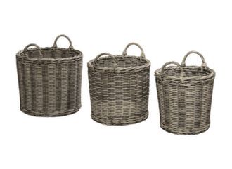 Lot de caches pots en résine tressée plate - Proloisirs