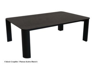 Table basse rectangulaire design plateau céramique Kedra aux abords arrondis - Proloisirs