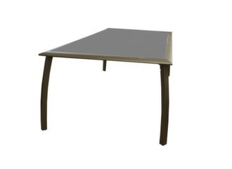 Table rectangle fixe pieds cintrés plateau verre -Proloisirs