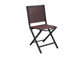 Chaise de jardin pliante Ida (TPEP effet chiné) grise et rouge - Proloisirs