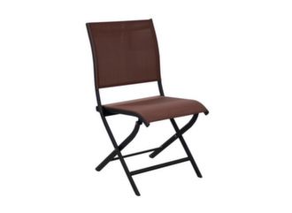 Chaise Elgance pliante aluminium graphite et toile tendue - Proloisirs