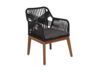 fauteuil de jardin corde noir bois