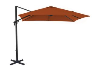 Parasol mat déporté toile carrée orange - Alizé