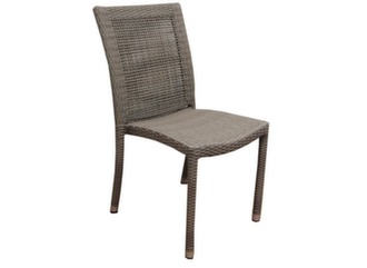 Chaise empilable aluminium et résine tressée plate - Proloisirs