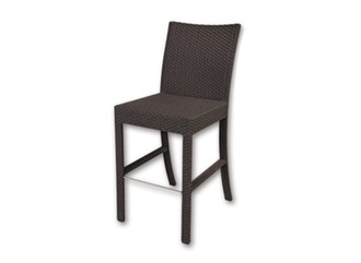 Tabouret haut de bar aluminium et résine tressée plate - Proloisirs