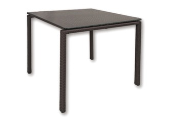 Table haute résine tressée et plateau verre - Proloisirs