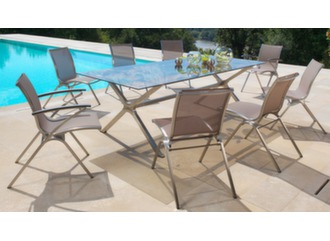 Chaise empilable inox toile tendue - Océo